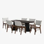 Blue City Decor Verona Walnut Finish 6-Seater Dining Set - Image 2