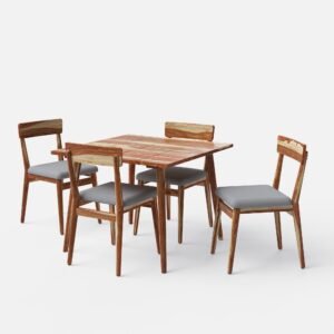 Buy Blue City Decor Aurora Solid Wood Dining Table Set | Dining Table Set | 4 Seater | Wooden Dining | Wooden Dining Table Set | Dining Room Furniture | Solid Wood Furniture | Blue City Decor