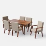 Blue City Decor Verona Solid Wood 6 Seater Dining Table Set - Image 2