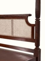Blue City Decor Rattan Elegance Handcrafted Wooden Poster Bed - Image 4