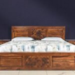Buy Blue City Decor Aviraj Artisan Carved Wood Bed | Beds | King Size Bed | King Bed | Queen Size Bed | Queen Bed | Wooden Bed | Poster Bed | Double Bed | Bedroom Furniture | Blue City Decor