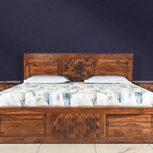 Buy Blue City Decor Aviraj Artisan Carved Wood Bed | Beds | King Size Bed | King Bed | Queen Size Bed | Queen Bed | Wooden Bed | Poster Bed | Double Bed | Bedroom Furniture | Blue City Decor