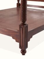 Blue City Decor Rattan Elegance Handcrafted Wooden Poster Bed - Image 6