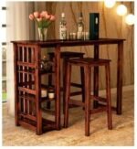 Blue City Decor Heritage Solid Wood Bar Table Set