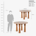 Blue City Decor Urban Crest 4 Seater Dining Table Set - Image 12