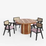 Blue City Decor HeritageLine 4-Seater Dining Table Set - Image 3