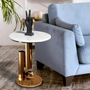 Buy Blue City Decor Ethereal Haven Rose Gold Side Table | Side Table | Bedside Table | Wooden Bedside Table | Wooden Bedside Table | Bedroom Furniture | Living Room Furniture | Solid Wood Furniture | Blue City Decor