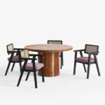 Blue City Decor HeritageLine 4-Seater Dining Table Set - Image 2