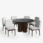 Blue City Decor Eclipse Modern Black Dining Table Set – 2 Seater - Image 12