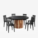 Buy Blue City Decor Eclipse Finish Compact Dining Set | Dining | Dining Set | Wooden Dining Set | Dining Room Furniture | Blue City Decor