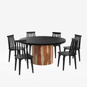 Buy Blue City Decor Eclipse Finish Compact Dining Set | Dining | Dining Set | Wooden Dining Set | Dining Room Furniture | Blue City Decor