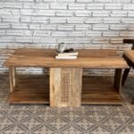 Blue City Decor Zephyr Artisan Hand-Carved Wooden Coffee Table - Image 2