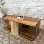 Blue City Decor Zephyr Artisan Hand-Carved Wooden Coffee Table - Image 3