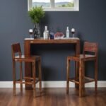 Blue City Decor Royale Counter-Height Bar Table Set in Solid Wood