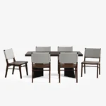 Blue City Decor Verona Walnut Finish 6-Seater Dining Set - Image 3