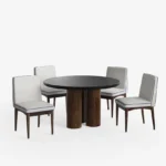 Blue City Decor Eclipse Modern Black Dining Table Set – 2 Seater - Image 2