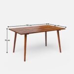 Blue City Decor NovaWood Contemporary 6 Seater Dining Table Set - Image 7