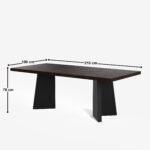 Blue City Decor Valencia Walnut Finish 8-Seater Dining Table Ensemble - Image 4