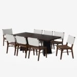 Buy Blue City Decor Valencia Walnut Finish 8-Seater Dining Table Ensemble | Dining | Dining Set | Wooden Dining Set | Dining Room Furniture | Blue City Decor