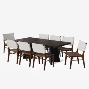 Buy Blue City Decor Valencia Walnut Finish 8-Seater Dining Table Ensemble | Dining | Dining Set | Wooden Dining Set | Dining Room Furniture | Blue City Decor