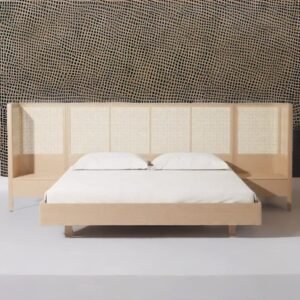 Buy Blue City Decor Cane Solid Wood Bed with Side Tables | Beds | King Size Bed | King Bed | Queen Size Bed | Queen Bed | Wooden Bed | Poster Bed | Double Bed | Bedroom Furniture | Blue City Decor