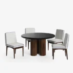 Blue City Decor Eclipse Modern Black Dining Table Set – 2 Seater - Image 4