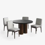 Blue City Decor Eclipse Modern Black Dining Table Set – 2 Seater - Image 5
