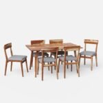 Blue City Decor Aurora Solid Wood Dining Table Set – 6 Seater - Image 2
