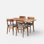 Blue City Decor Aurora Solid Wood Dining Table Set – 6 Seater - Image 4