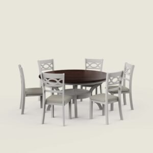 Buy Blue City Decor Siena Urban Round Dining Table Set | Dining Table Set | Wooden Dining | Wooden Dining Table Set | Round Dining Set | Dining Room Furniture | Solid Wood Furniture | Blue City Decor