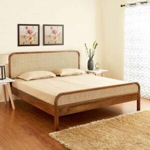Buy Blue City Decor Vanika Warm Finish Solid Wood Bed | Beds | King Size Bed | King Bed | Queen Size Bed | Queen Bed | Wooden Bed | Poster Bed | Double Bed | Bedroom Furniture | Blue City Decor