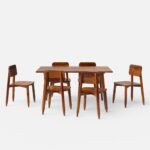 Blue City Decor NovaWood Contemporary 6 Seater Dining Table Set - Image 3