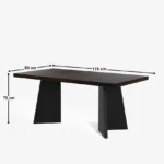 Blue City Decor Verona Walnut Finish 6-Seater Dining Set - Image 8