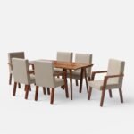 Blue City Decor Verona Solid Wood 6 Seater Dining Table Set - Image 4