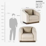 Blue City Decor Classic Touch 1 Seater Sofa - Image 8