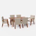 Blue City Decor Verona Solid Wood 6 Seater Dining Table Set - Image 3