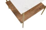 Blue City Decor Zephyr Marble Top Solid Wood End Table - Image 3