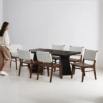 Buy Blue City Decor Verona Walnut Finish 6-Seater Dining Set | Dining | Dining Set | Wooden Dining Set | Dining Room Furniture | Blue City Decor