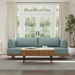 Buy Blue City Decor CityCraft 3 Seater Sofa | Wooden Sofa | Upholstered Sofa | Premium Sofa | Living Room Furniture | Solid Wood Furniture | Blue City Decor
