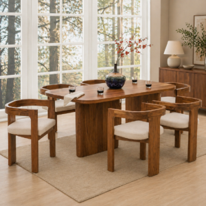 Buy Blue City Decor PrimeLiving 6 Seater Dining Setup | Dining Table Set | Wooden Dining | Wooden Dining Table Set | Dining Room Furniture | Solid Wood Furniture | Blue City Decor