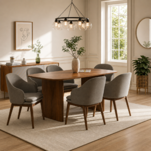 Buy Blue City Decor Grand Living 6 Seater Dining Set | Dining Table Set | Wooden Dining | Wooden Dining Table Set | Dining Room Furniture | Solid Wood Furniture | Blue City Decor