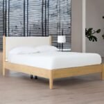 Buy Blue City Decor Gileteen Solid Wood Bed with Upholstered Headboard | Beds | King Size Bed | King Bed | Queen Size Bed | Queen Bed | Wooden Bed | Poster Bed | Double Bed | Bedroom Furniture | Blue City Decor