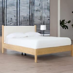 Buy Blue City Decor Gileteen Solid Wood Bed with Upholstered Headboard | Beds | King Size Bed | King Bed | Queen Size Bed | Queen Bed | Wooden Bed | Poster Bed | Double Bed | Bedroom Furniture | Blue City Decor