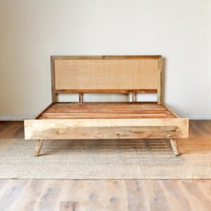 Buy Blue City Decor Signature Cane Solid Mango Wood Bed | Beds | King Size Bed | King Bed | Queen Size Bed | Queen Bed | Wooden Bed | Poster Bed | Double Bed | Bedroom Furniture | Blue City Decor