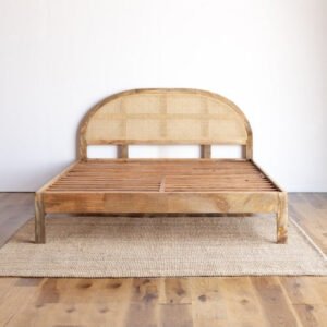 Buy Blue City Decor Rattan Elegance Natural Mango Wood Bed | Beds | King Size Bed | King Bed | Queen Size Bed | Queen Bed | Wooden Bed | Poster Bed | Double Bed | Bedroom Furniture | Blue City Decor
