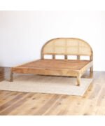 Blue City Decor Rattan Elegance Natural Mango Wood Bed - Image 3