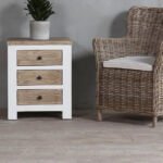 Buy Blue City Decor Classic Ivory Solid Wood 3-Drawer Side Table | Side Table | Bedside Table | Wooden Bedside Table | Wooden Bedside Table | Bedroom Furniture | Living Room Furniture | Solid Wood Furniture | Blue City Decor