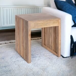 Buy Blue City Decor Danish Minimal Solid Wood Side Table | Side Table | Bedside Table | Wooden Bedside Table | Wooden Bedside Table | Bedroom Furniture | Living Room Furniture | Solid Wood Furniture | Blue City Decor