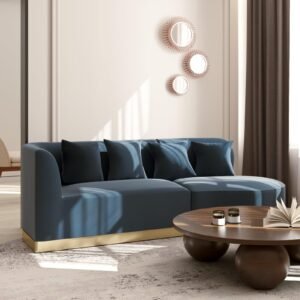 Buy Blue City Decor Urban Haven Corner Sofa Set | Three Seater Sofa | Upholstered Sofa |