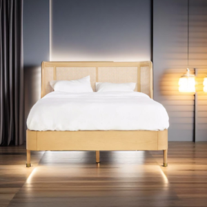 Buy Blue City Decor Ojasvi Natural Finish Cane Bed | Beds | King Size Bed | King Bed | Queen Size Bed | Queen Bed | Wooden Bed | Poster Bed | Double Bed | Bedroom Furniture | Blue City Decor